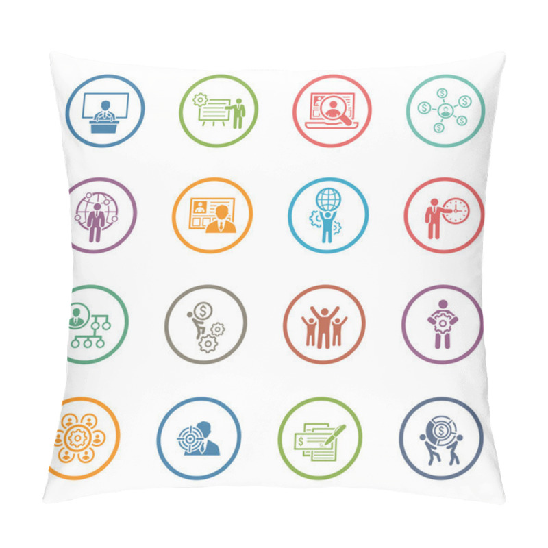 Personality  Flat Design Business Icons Set. Pillow Covers