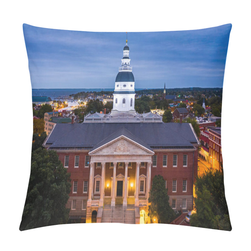 Personality  Maryland State House, In Annapolis, At Dawn Pillow Covers