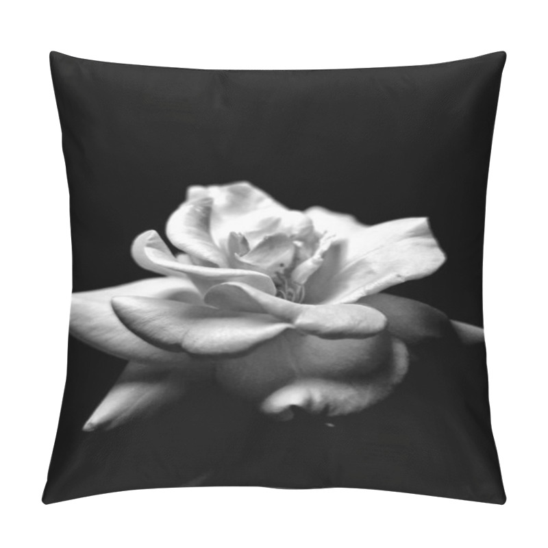 Personality  Black And White Photo Of A Rose On A Black Background. Monochrome Pillow Covers