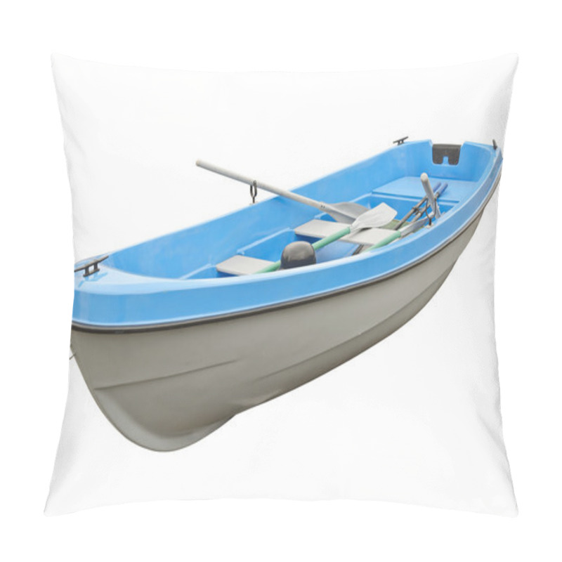 Personality  Blue Boat Isolated On A White Background Pillow Covers