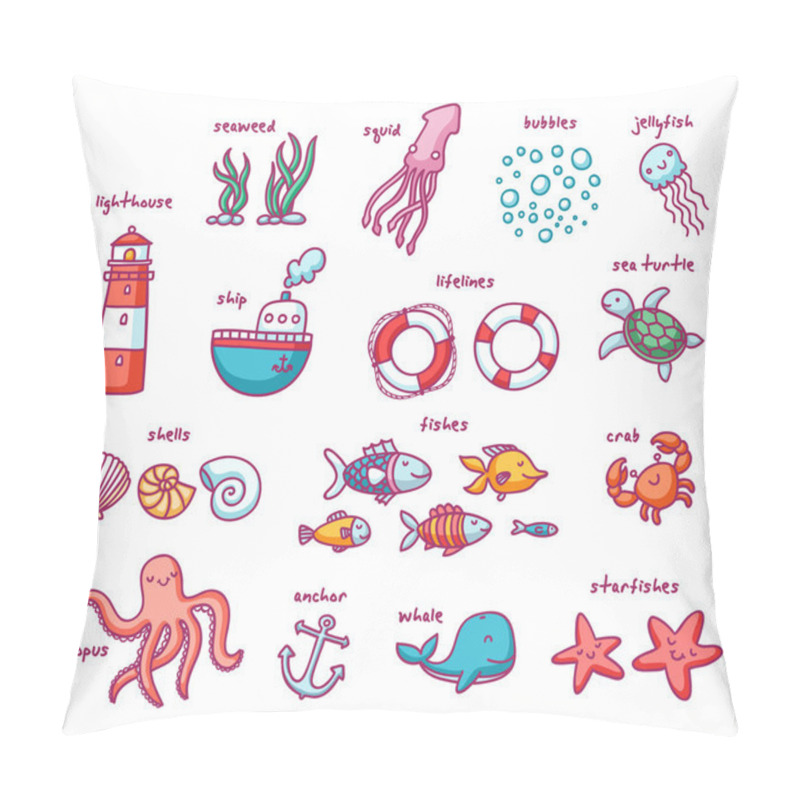 Personality  Sea Doodles Set Pillow Covers