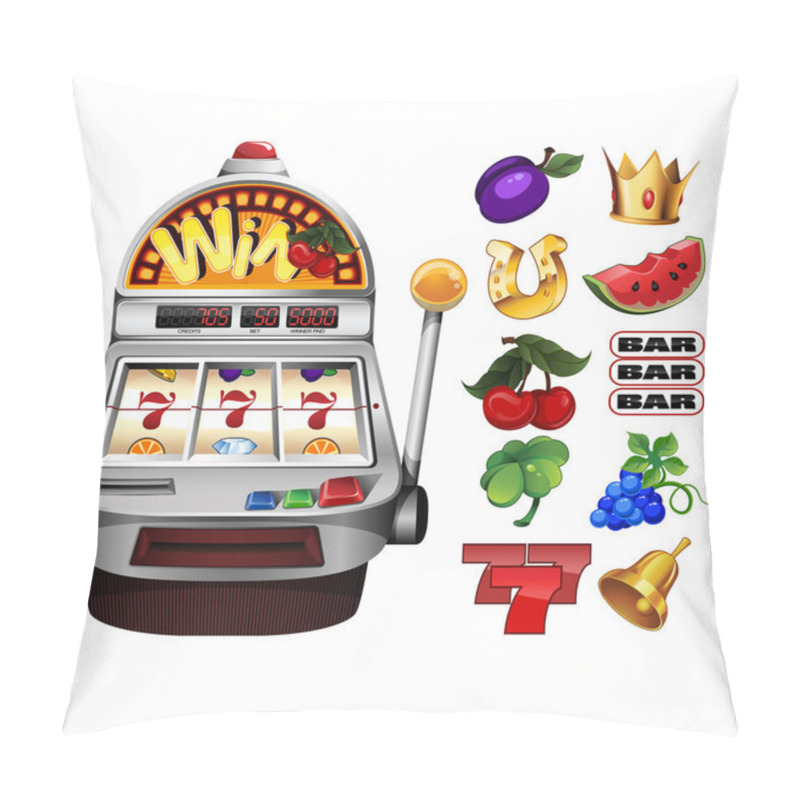 Personality  A Slot Fruit Machine Pillow Covers