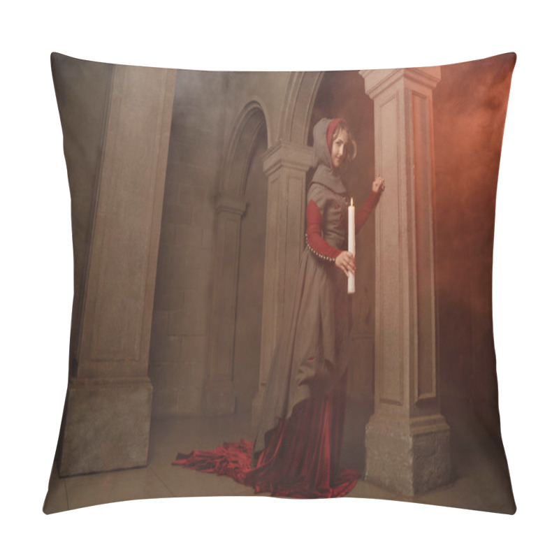 Personality  Young Woman At Medieval Caslte Pillow Covers