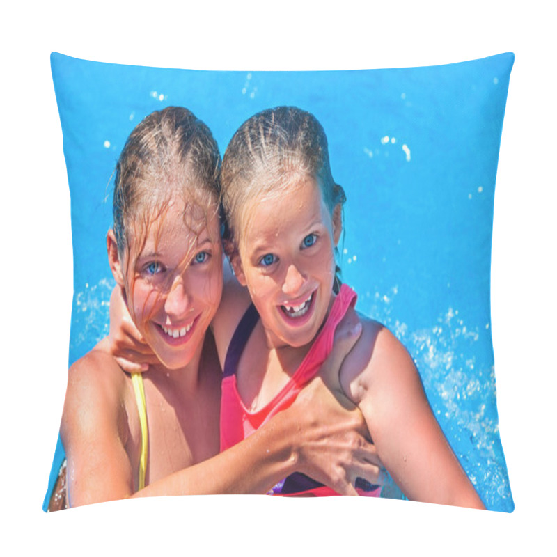 Personality  Child On Water Slide In Aquapark. Pillow Covers