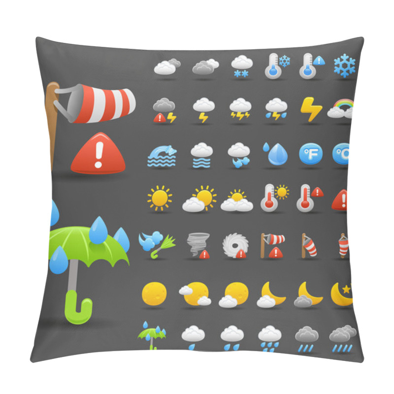 Personality  Weather Icons Pillow Covers