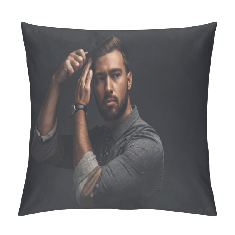 Personality  Handsome Man Grooming Hair Pillow Covers