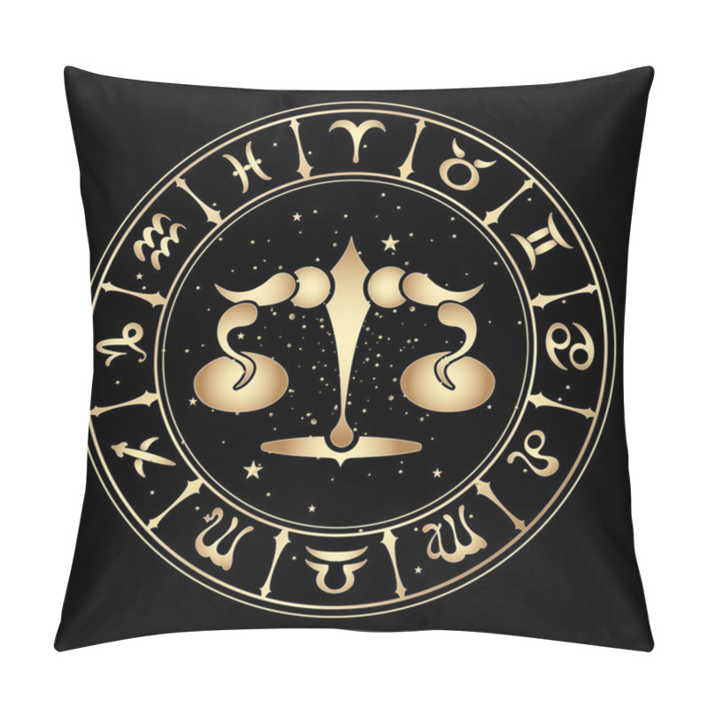 Personality  Zodiac Signs, Vector Illustration. Pillow Covers