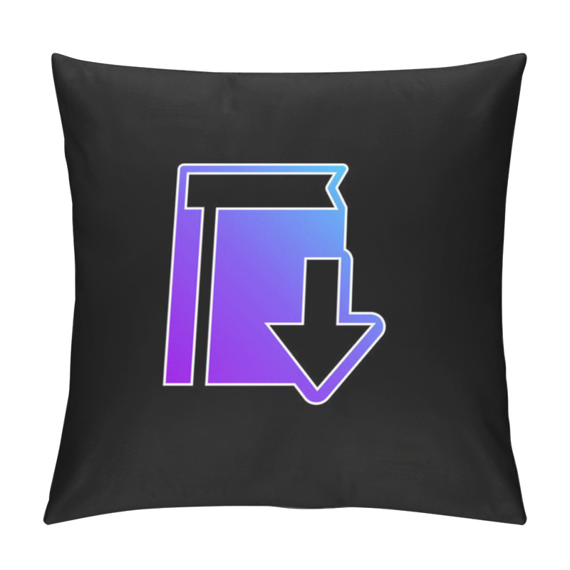 Personality  Book Download Interface Symbol Blue Gradient Vector Icon Pillow Covers