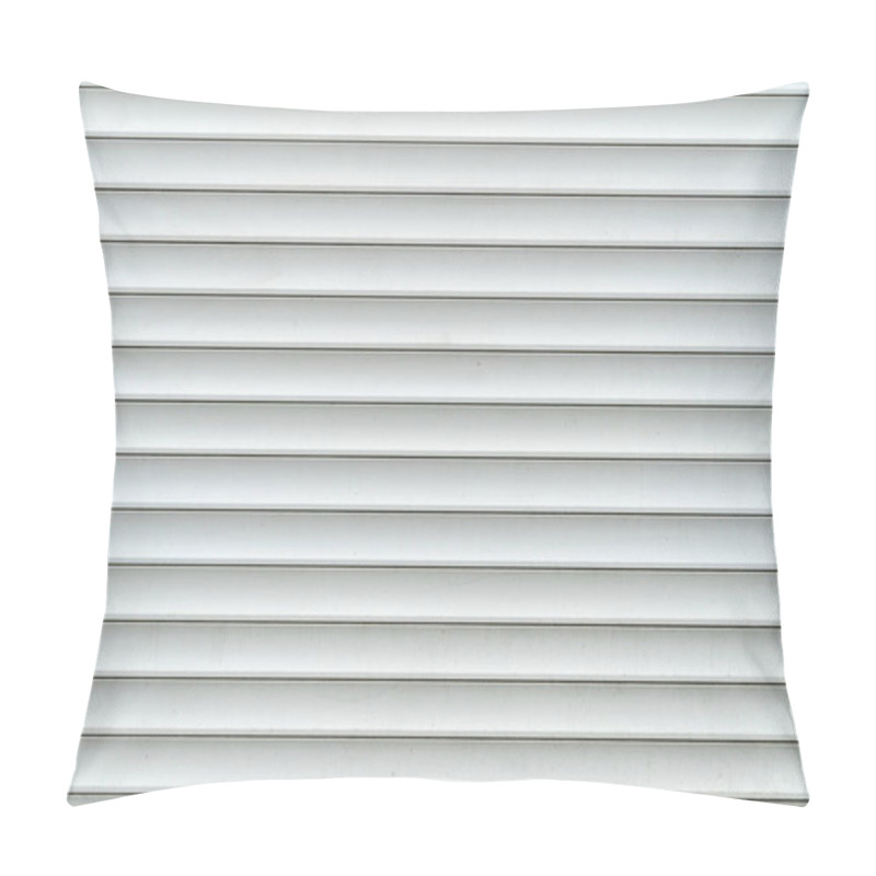 Personality  Background Of Gray-white Horizontal Metal Bands. Roll-up Curtains And Garage Doors. Protecting Windows And Doors From Intruders. Pillow Covers