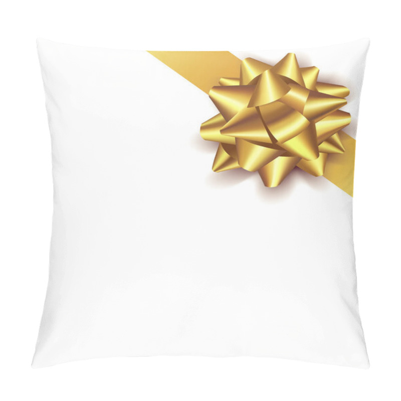 Personality  Gift Gold Bow. Vector Illustration Pillow Covers