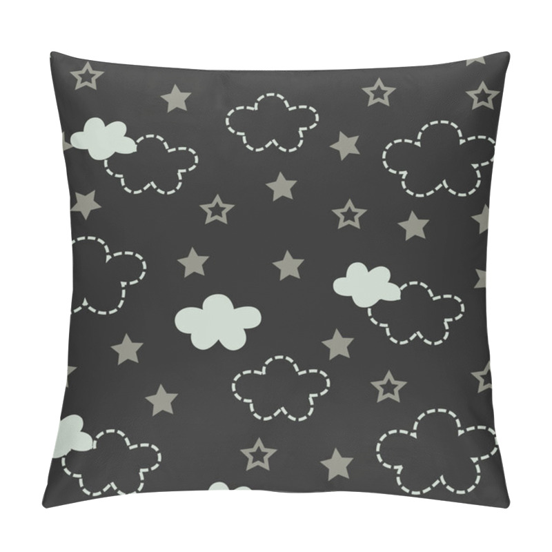 Personality  Seamless Pattern With Hand Drawn Stars And Clouds. Vector Illustration. Pillow Covers