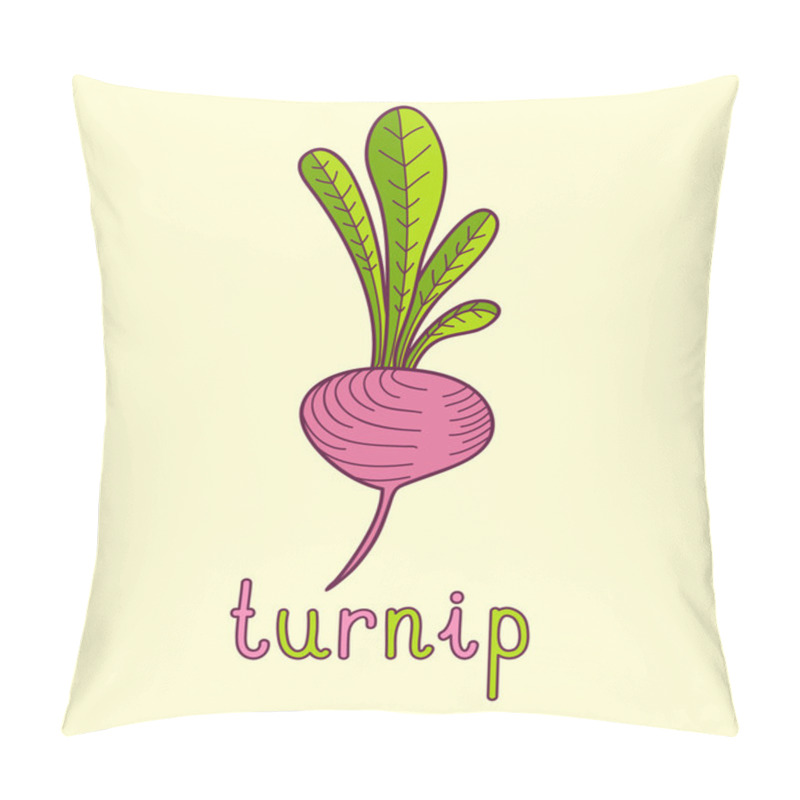 Personality  Cartoon Illustration Of Turnip Pillow Covers