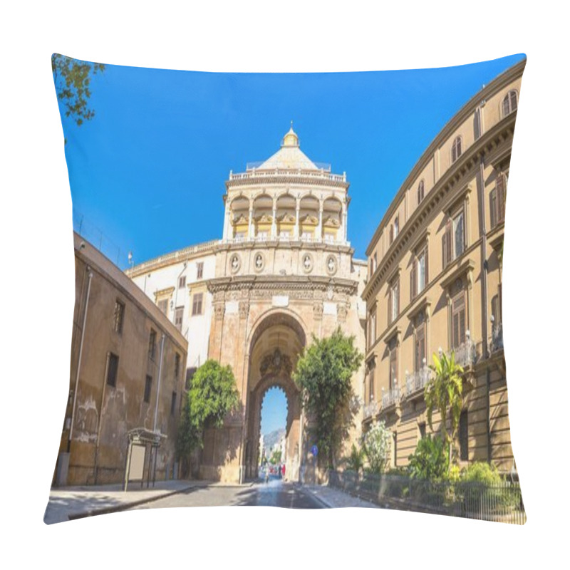 Personality  The Gate Of Porto Nuovo In Palermo Pillow Covers