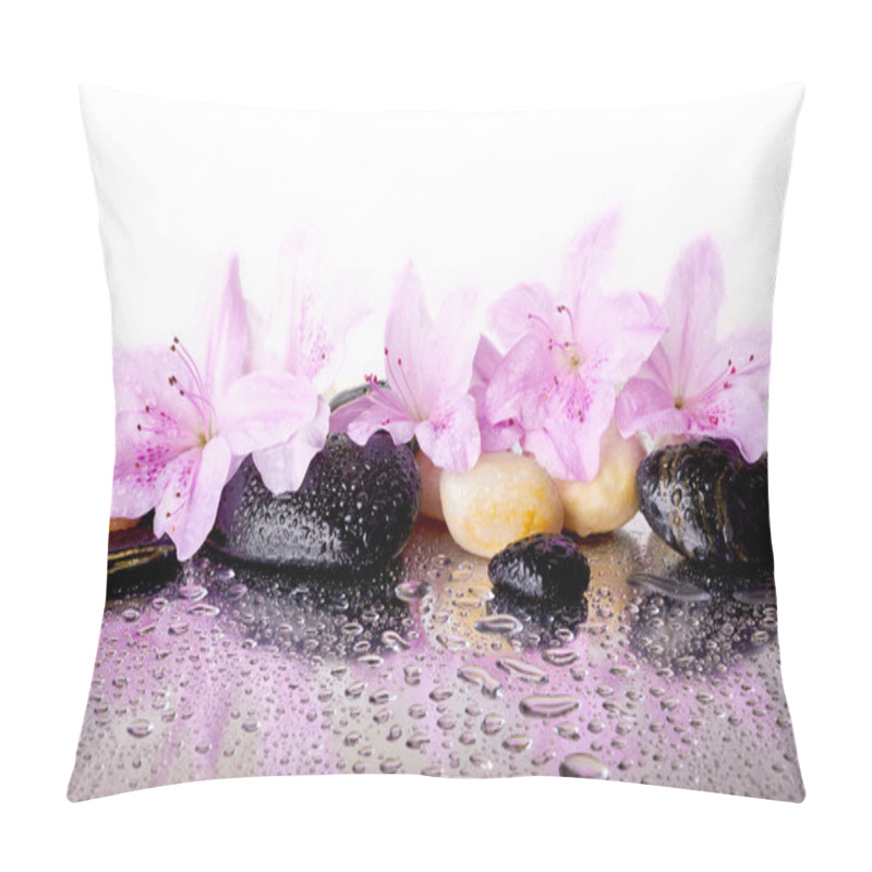 Personality  Pink Flowers And Black Stones Pillow Covers