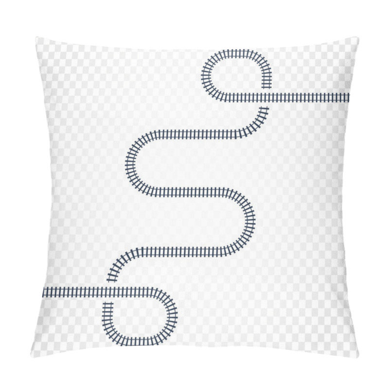 Personality  Railway Line, Labyrinth And Nodes. Map Of The Tramway For Trains With Turns And Bridges Vector Illustration Pillow Covers