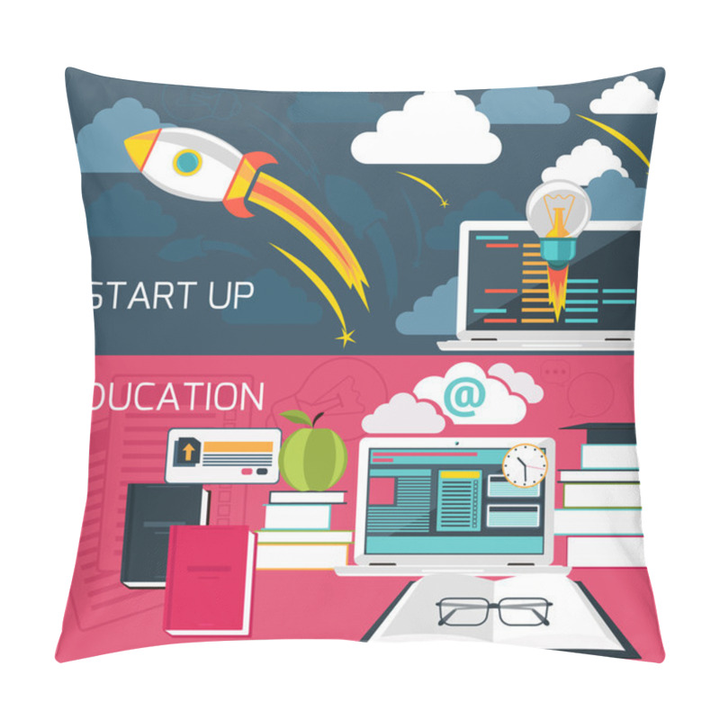 Personality  Concept For Business Start Up And Online Education Pillow Covers