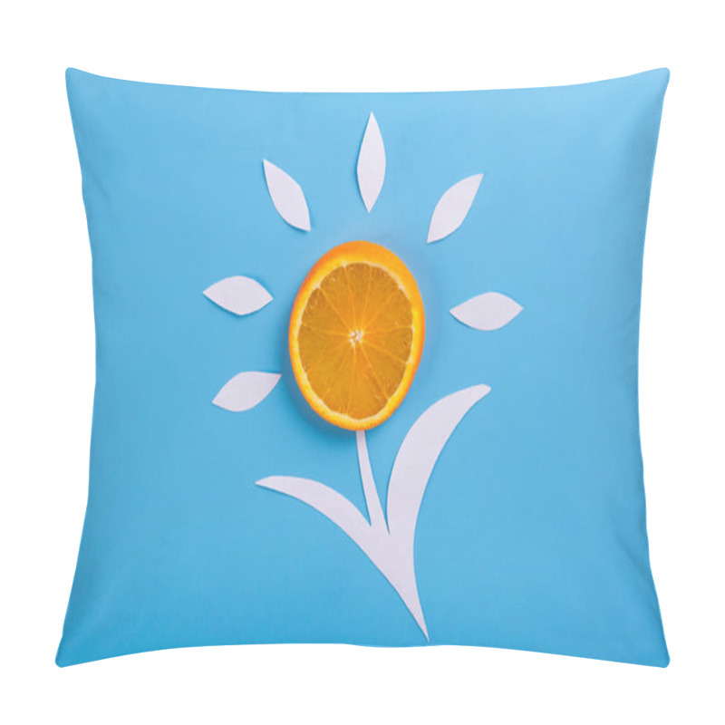 Personality  Orange On Blue Background Pillow Covers