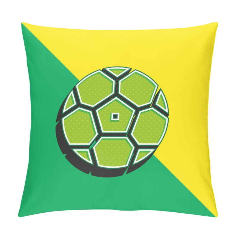 Personality  Ball Green And Yellow Modern 3d Vector Icon Logo Pillow Covers