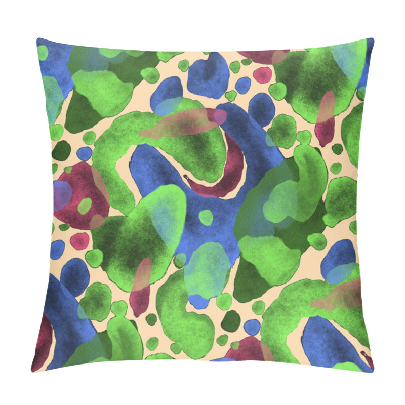 Personality  Watercolor Abstract Seamless Pattern. Creative Texture With Bright Abstract Hand Drawn Elements. Abstract Colorful Print. Pillow Covers