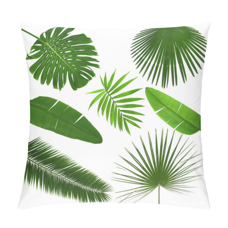 Personality  Tropical Leaves On White   Pillow Covers