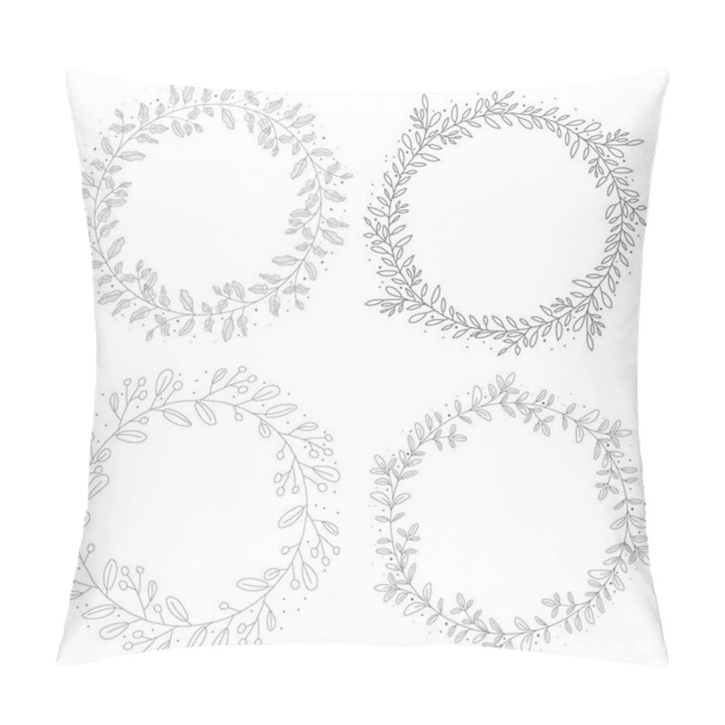 Personality  Frozen Red Berry Wreath On Snow Falling Background Eps10 Vectors Illustration Pillow Covers