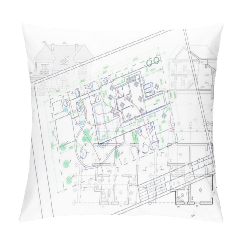 Personality  House Blueprints Pillow Covers