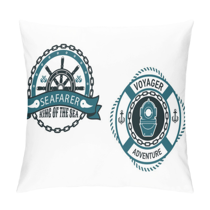 Personality  Nautical Themed Emblems And Symbols Pillow Covers