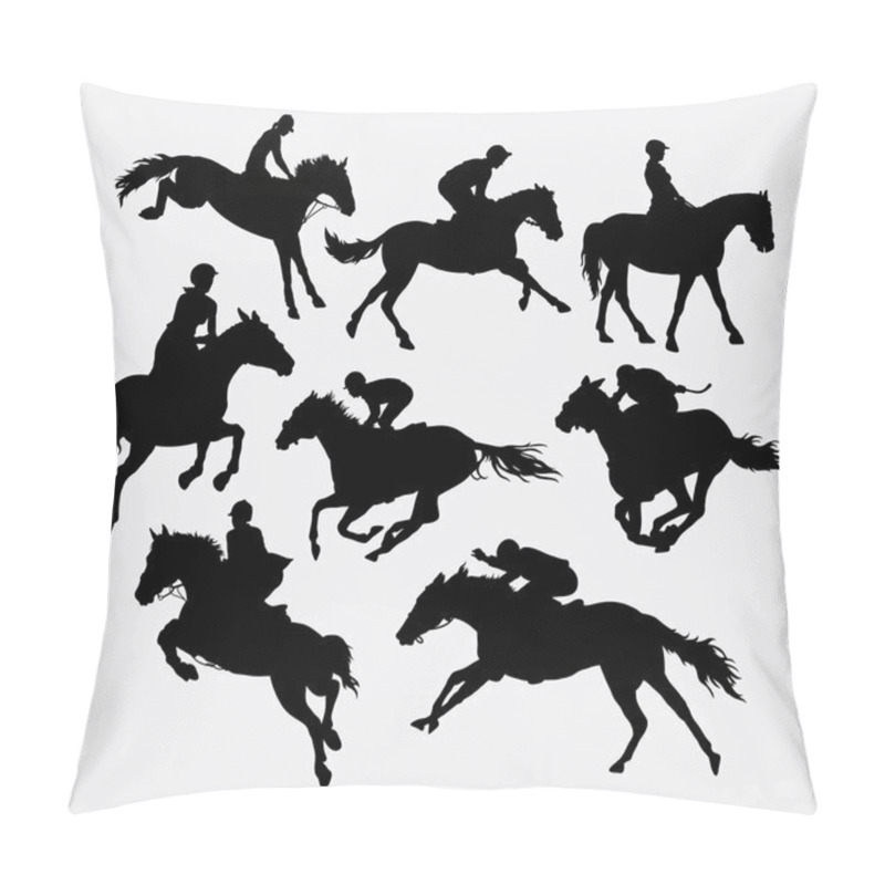 Personality  Jockey Riding Horse Silhouettes Pillow Covers