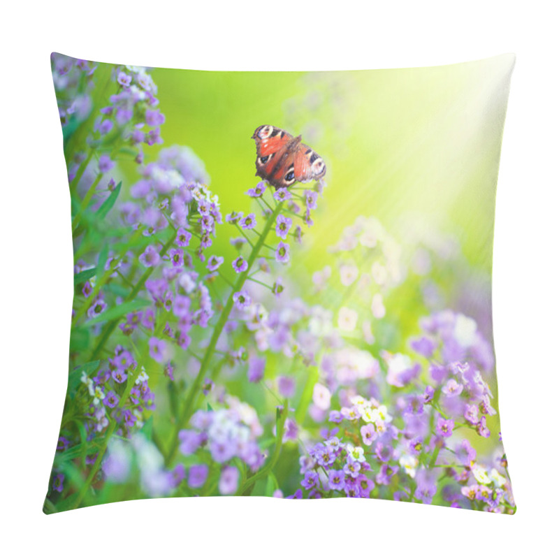 Personality  Butterflies On A Flowers Pillow Covers