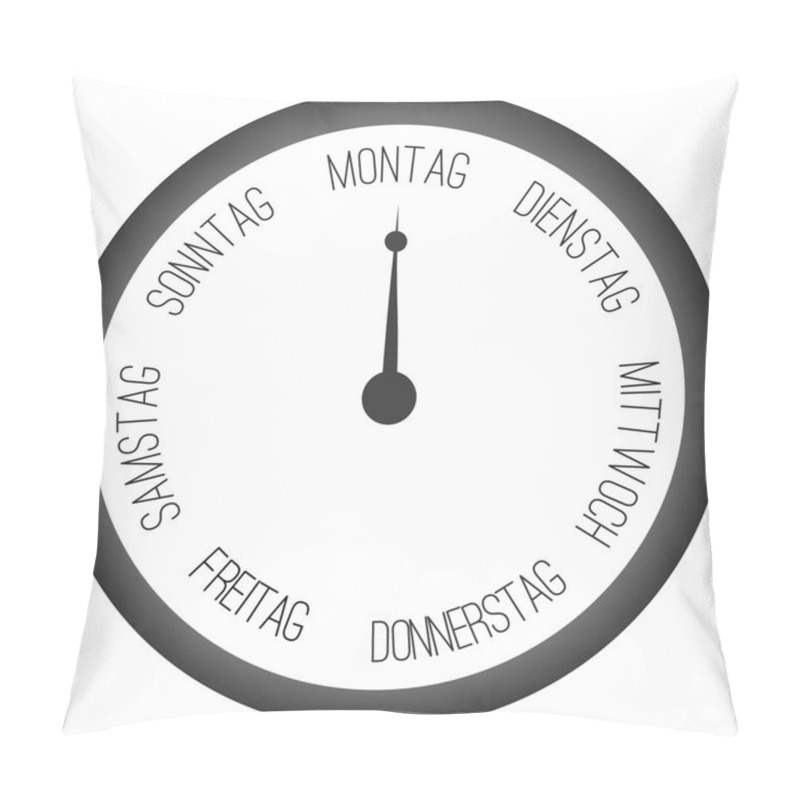 Personality  Clock With Days Of Week Pillow Covers