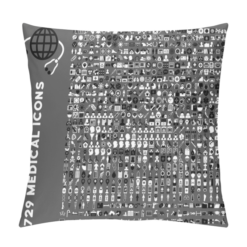 Personality  Flat Medical Icon Collection Pillow Covers