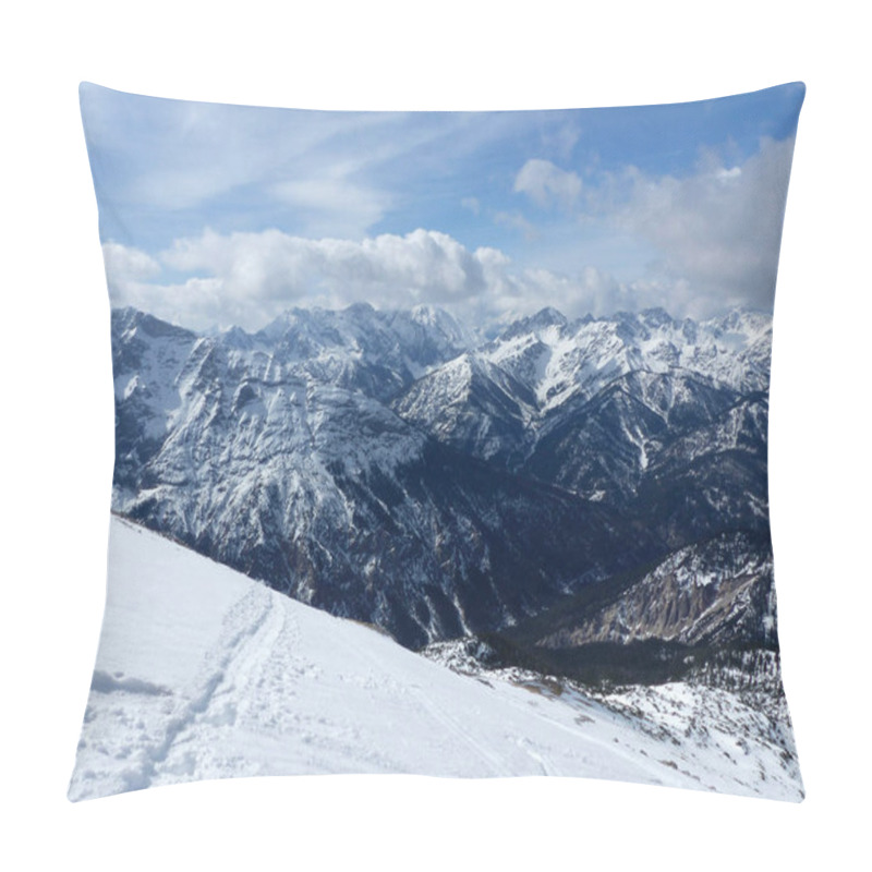 Personality  Winter Hiking Tour To Pleisenspitze Mountain, Karwendel, Tyrol, Austria Pillow Covers