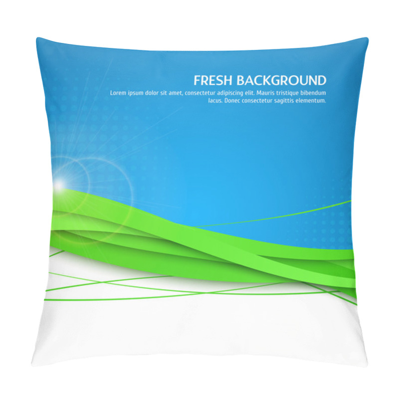 Personality  Beautifull Fresh Background. Eco, Green And Blue Backgdrop With Halftone, Flare Pillow Covers