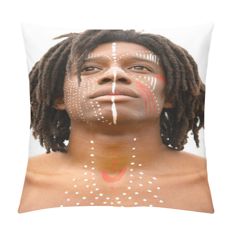 Personality  A Man With Dreadlocks And Face Painting Pillow Covers