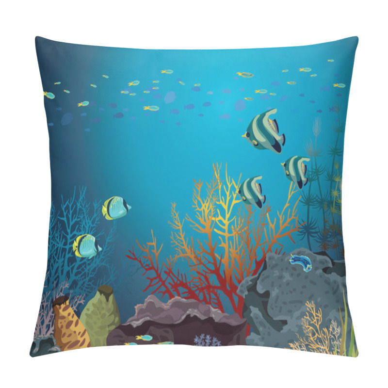 Personality  Coral Reef And Underwater Creatures. Pillow Covers