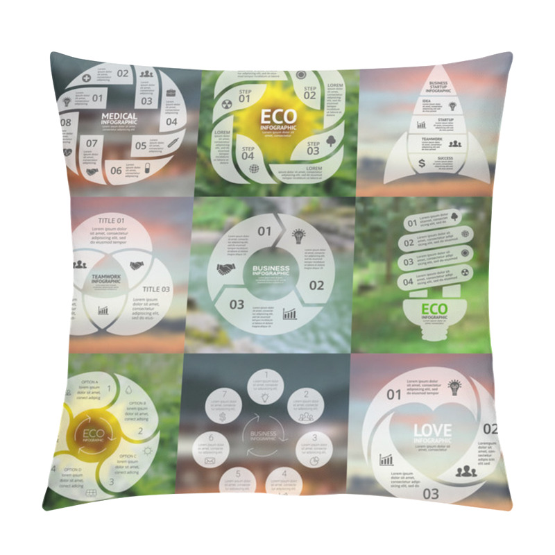 Personality  Vector Circle Arrows Infographic, Diagram, Graph, Presentation, Chart. Business Cycle Concept With Options, Parts, Steps, Processes. Info Graphic Data Template. Pillow Covers