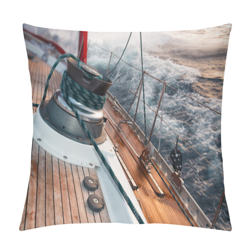 Personality  Sail Boat Under The Storm, Detail On The Winch Pillow Covers