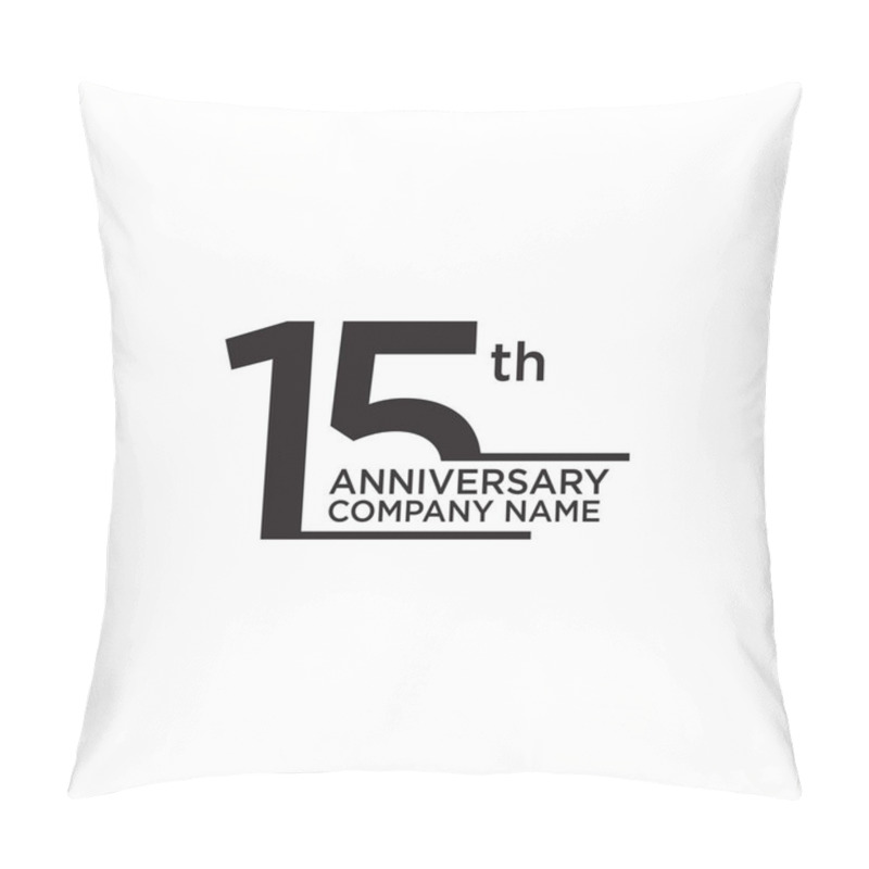 Personality  15th Year Anniversary Icon Logo Design Template Pillow Covers