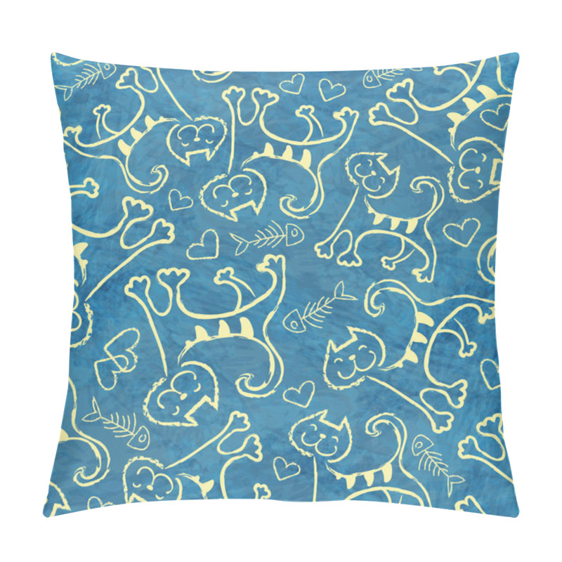 Personality  Pattern With Cute Cartoon Doodle Cats Pillow Covers