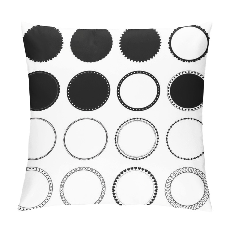 Personality  Vector Collection Of Decorative Circle Frames Pillow Covers