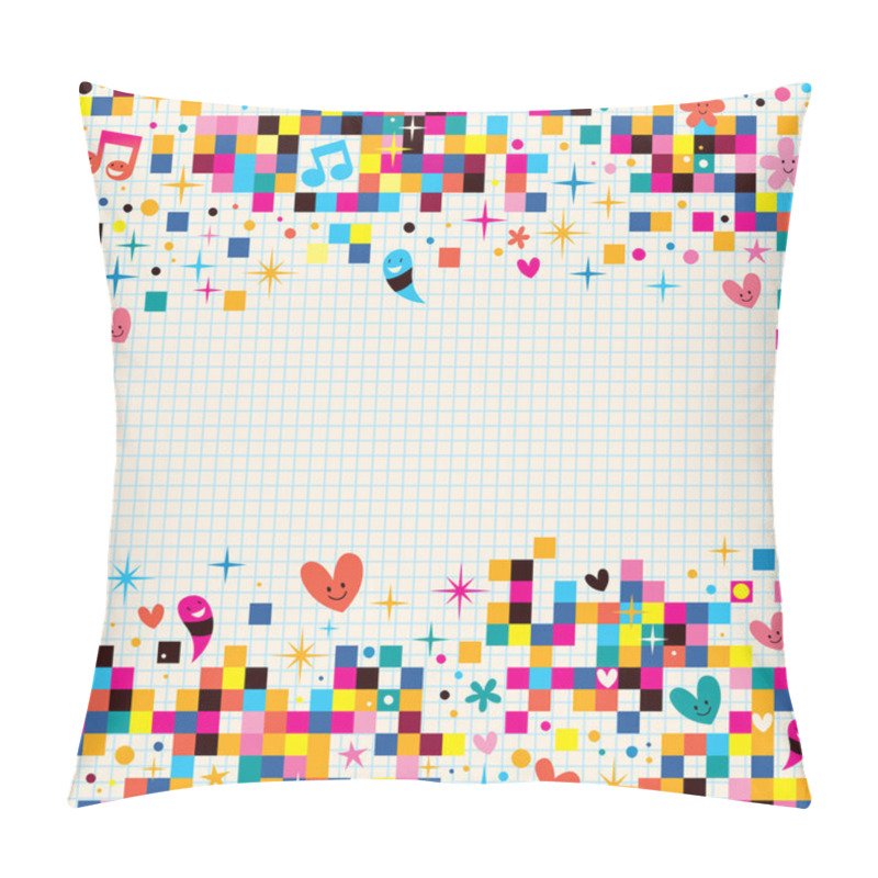 Personality  Fun Pixel Squares Note Background Pillow Covers