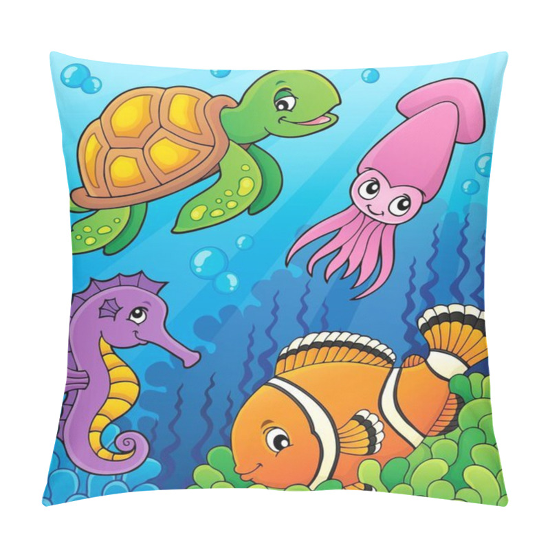 Personality  Sea Life Theme Image 3 - Eps10 Vector Illustration. Pillow Covers