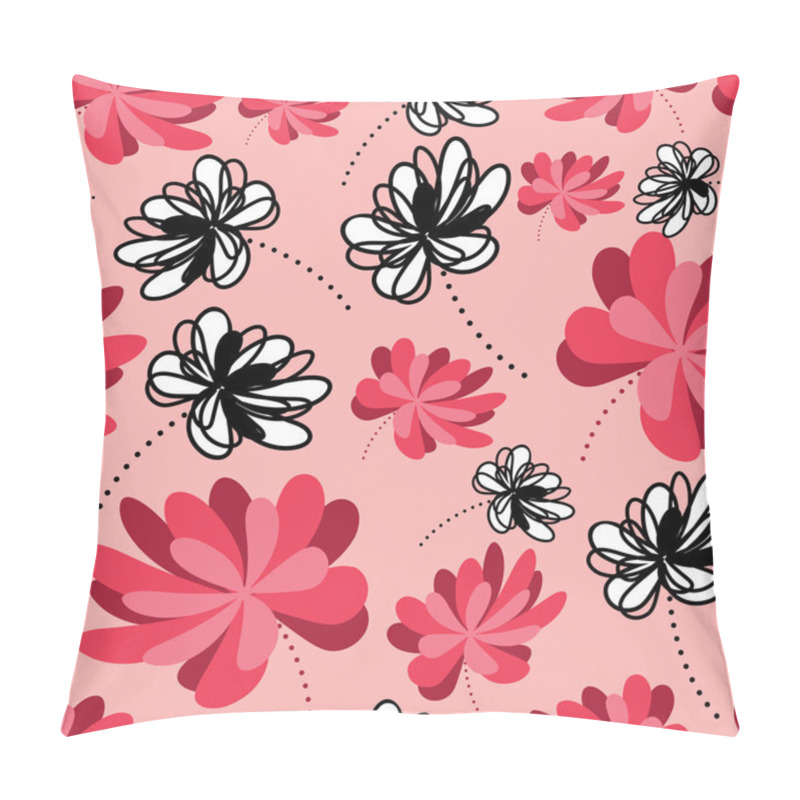 Personality  Decorative Flowers On Pink Background - Seamless Pattern Pillow Covers