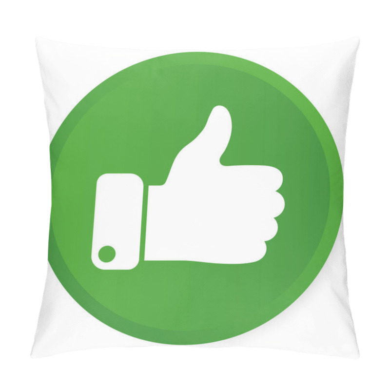 Personality  Flat Green And White Hand Up Isolated Icon With Shadow Vector Illustration Pillow Covers