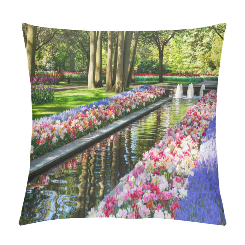 Personality  Largest Flower Garden In Europe. Keukenhof. Holland Pillow Covers