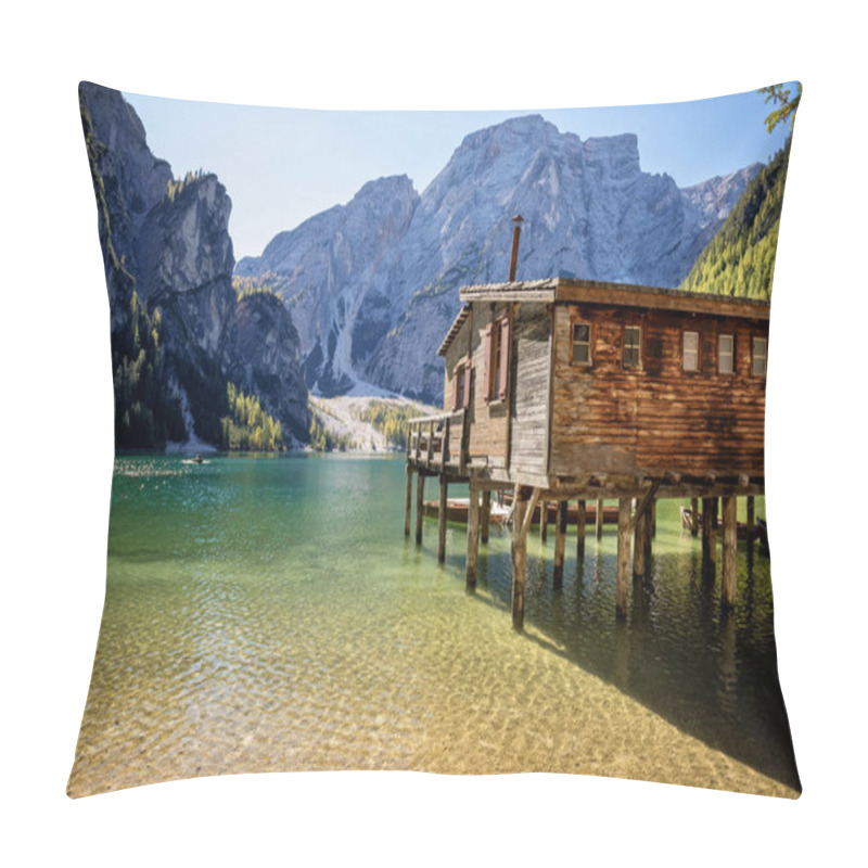 Personality  Braies Lake, Dolomites, Trentino Alto Adige, Italy Pillow Covers