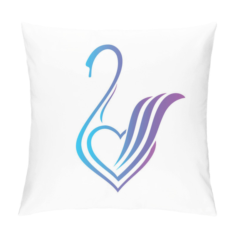 Personality  Linear Drawing Of A Swan Pillow Covers