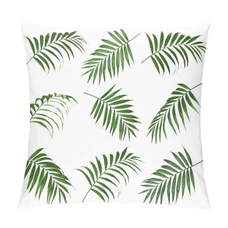 Personality  Set Of Tropical Leaves On White Background Pillow Covers