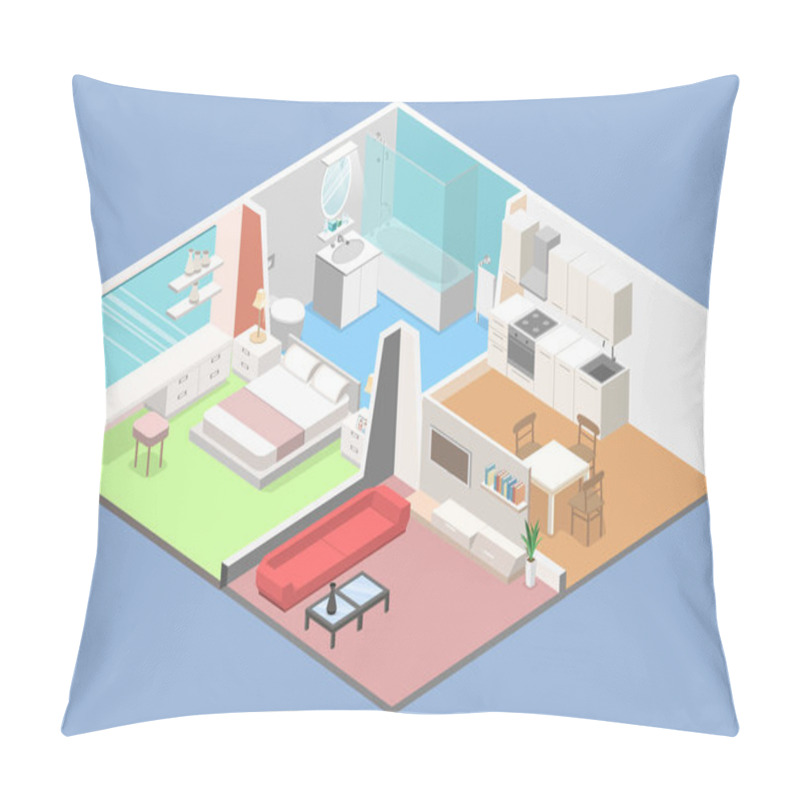 Personality   Interior Of Studio Apartments Pillow Covers