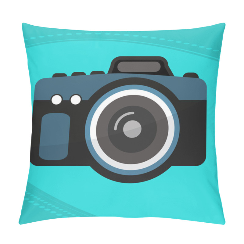 Personality  Photo Camera Icon, Modern Minimal Flat Design Style. Vector Pillow Covers